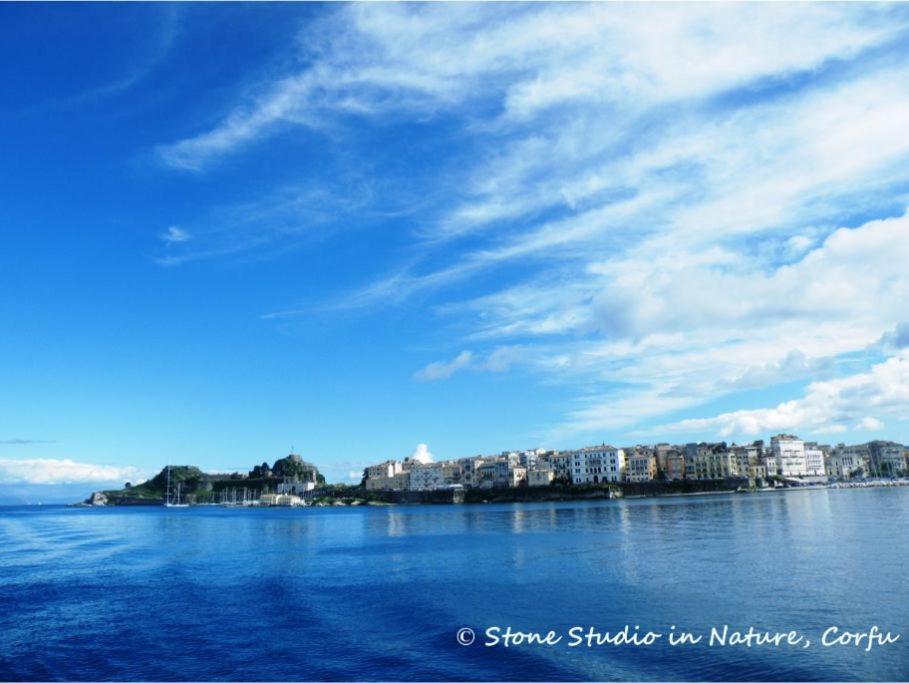 Stone Studio In Nature With View To Corfu Town! Evropouloi Bagian luar foto